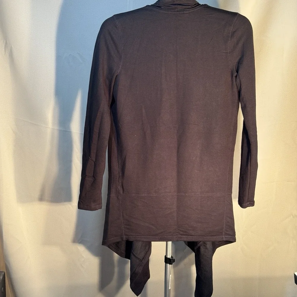Lauren Ralph Lauren Women's Small‎ Open Front Cardigan Black Draped Lightweight